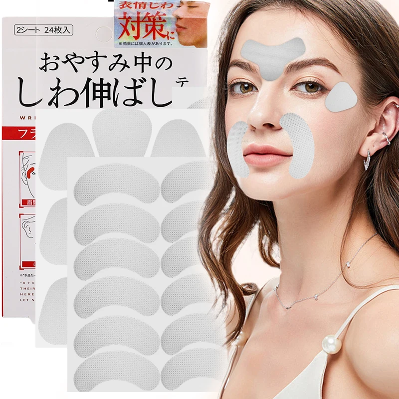 12/24/27pcs Anti-Wrinkle Face Stickers Invisible Forehead Neck Skin Care Lifting Tighten Patch Frown Smile Lines Lift Up Tape