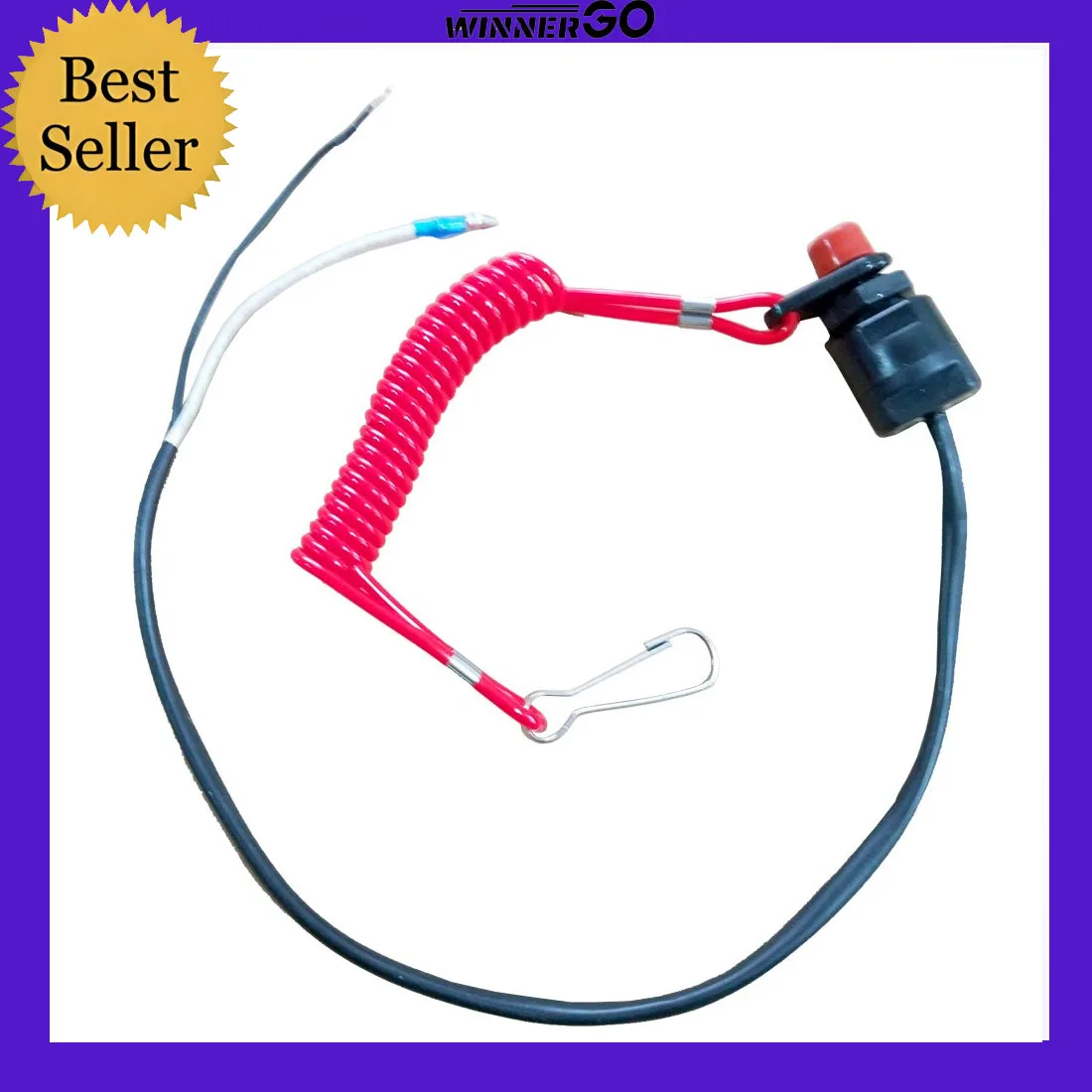 Universal Boat Outboard Engine Motor Lanyard Kill Urgent Stop Switch & Safety Tether Lanyard for Yamaha/Tohatsu/Honda Outboard image 2