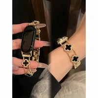 New Luxury four leaf clover metal For Xiaomi Band 9/8/NFC Xiaomi 10 strap