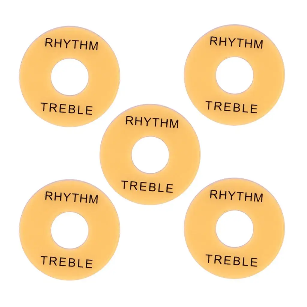 5Pcs 3-way Electric Guitar Plastic Toggle Switch Washer Cover with Letters  Rythm Treble Ring for LP Guitar Replacement Parts