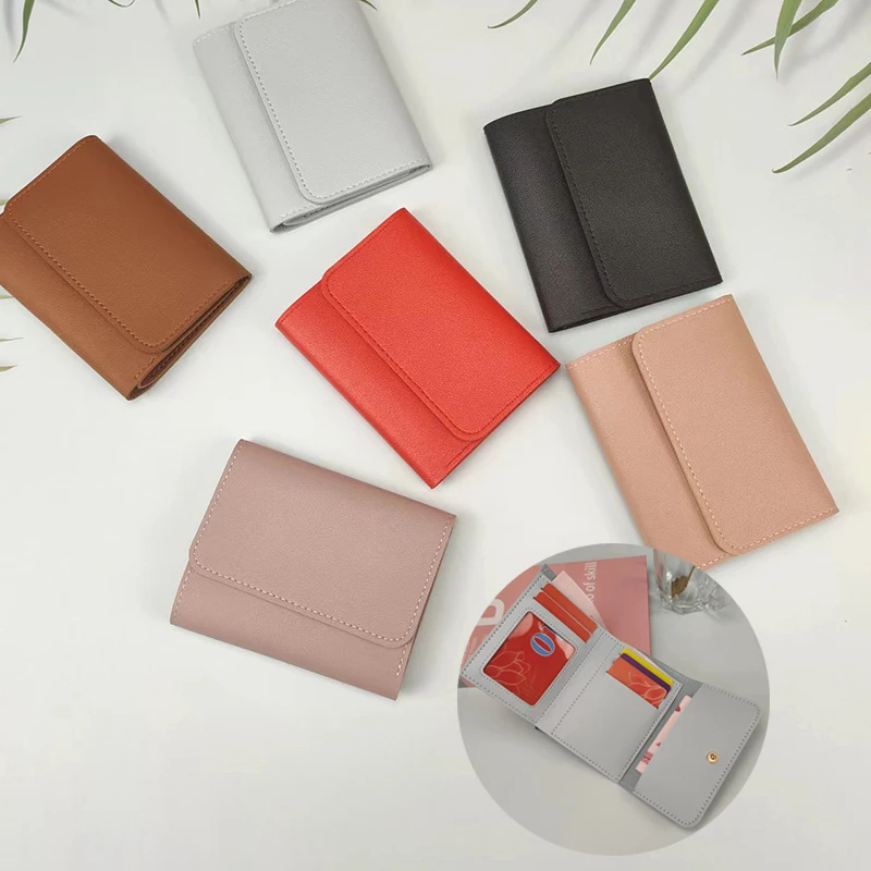 PU Leather Wallets Foldable Multifunction Credit ID Cards Holder Hasp Bags Inserts Picture License Coin Dollars Purses Wallet