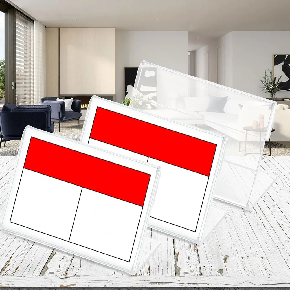 

10pcs Clear Acrylic Sign Holder Small Table Tent Stand For Countertop Menu Price Tag Display Retail Office Use Plastic Paper