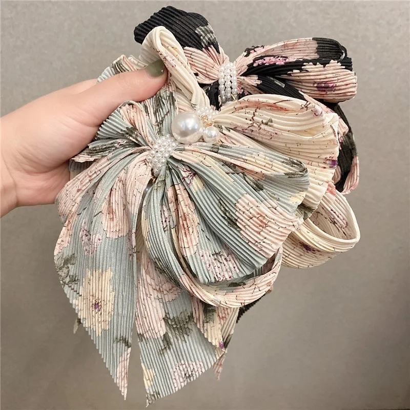 

New Elegant Bow Ribbon Hair Clip Women Fashion Flower Bowknot Satin Hairpin Barrettes Girls Ponytail Clip Hair Accessories