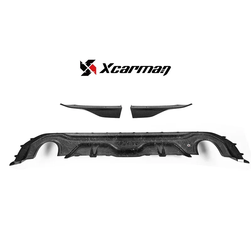 For BMW 4 Series Gran Coupe G26 420i 430i 2021-IN 3PCS Dry Carbon Rear Lip Bumper Diffuser Lips Splitters Glossy Car Accessories