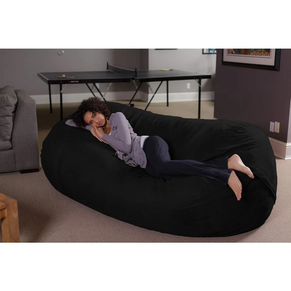 Bean Bag Lounger - Plush Bean Bag Sofas with Super Soft Microsuede Cover  Memory Foam Stuffed Lounger Chairs for Kids, Adults