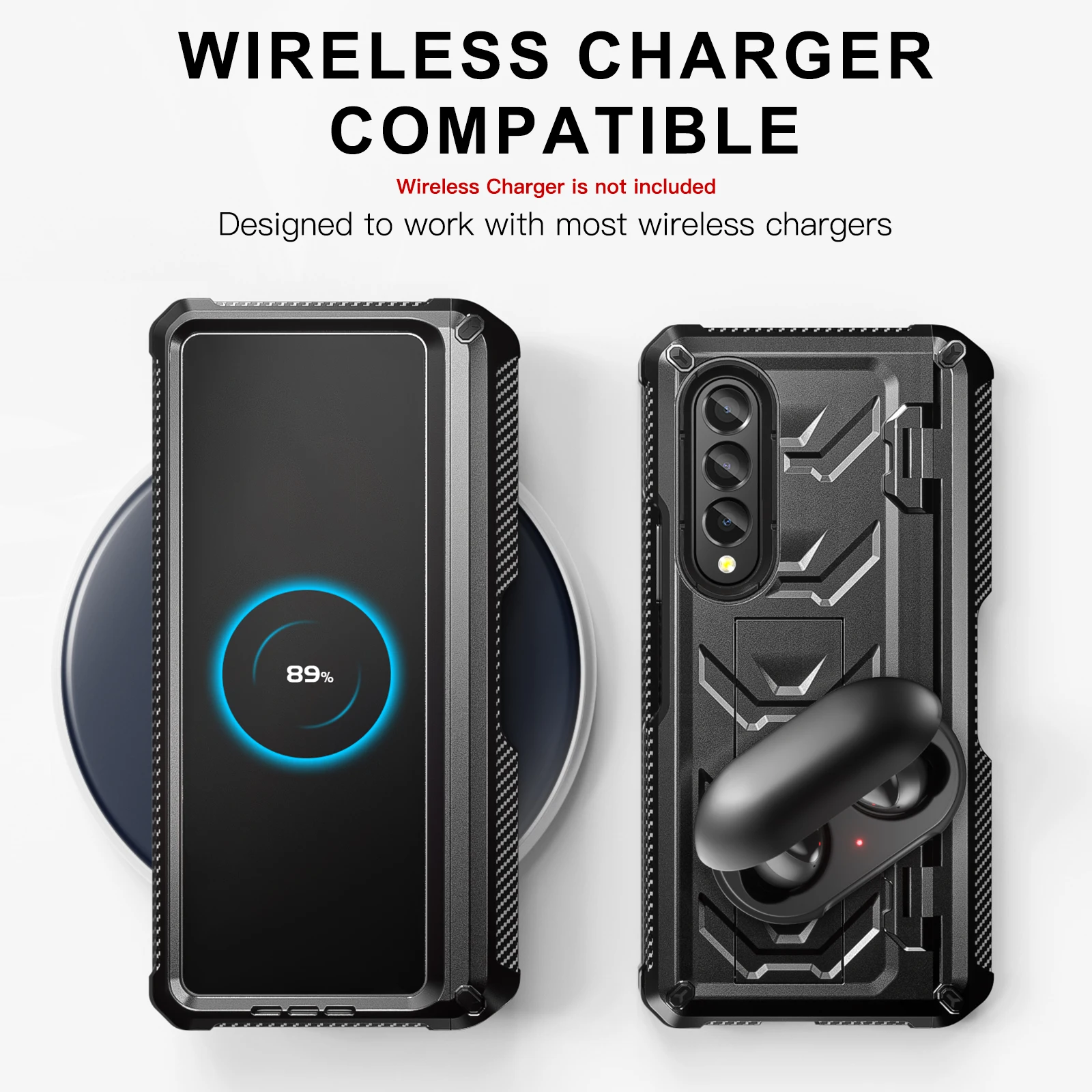 Armorer Rugged For Samsung Galaxy Z Fold3 Fold4 Fold5 Case Hinge Shockproof Pen Holder Stand Metamorphosis Cover