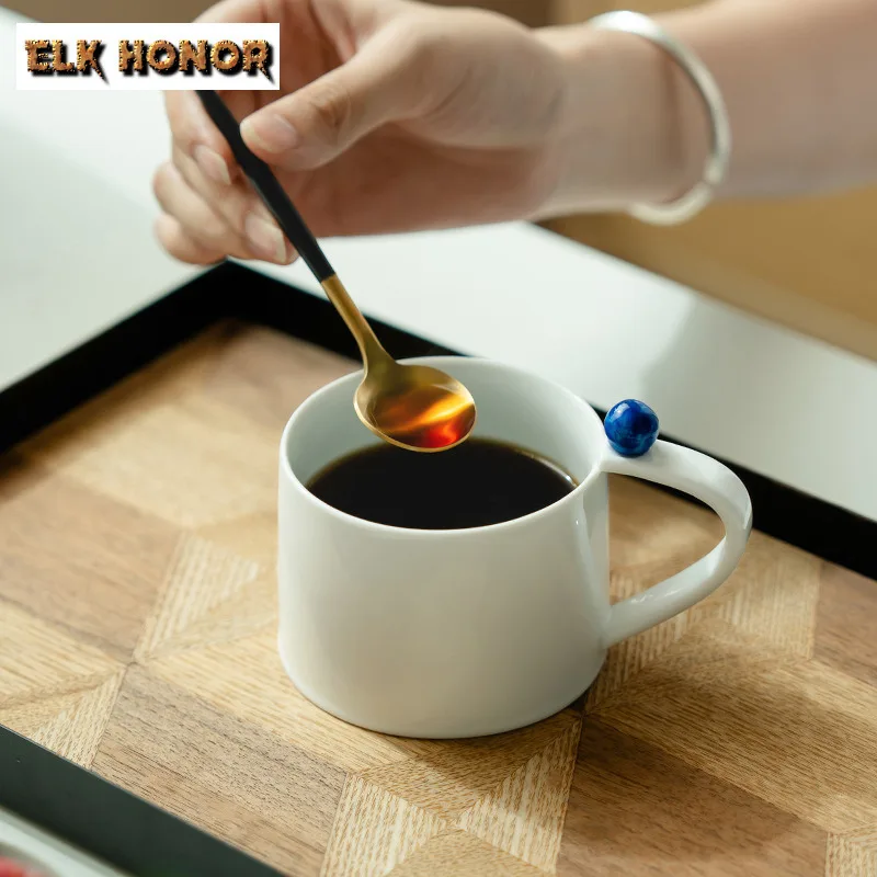 

240 мл Европейская белая фарфоровая кофейная кружка в горошек, чашка для горячего шоколада, кружка для послеобеденного чая, домашняя офисная чашка для воды, подарок для кафе