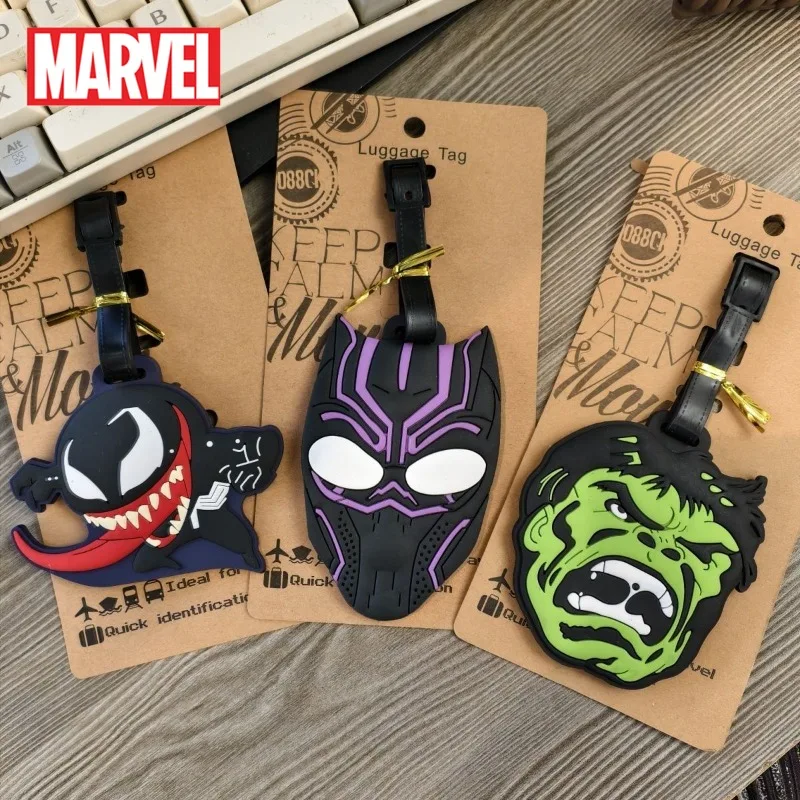 

Marvel Luggage Tag Hulk Venom Anime Cool PVC Luggage Travel Anti Loss Airport Check-in Tag Travel Accessories Bag Pendant Gift