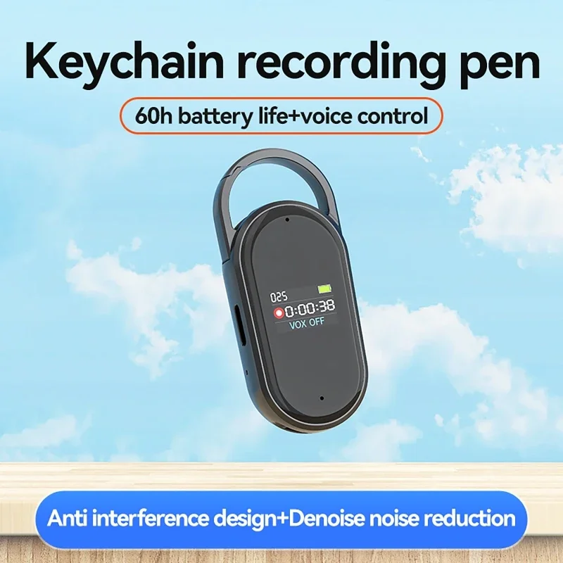 Smart Digital Voice Recorders 0.42-inch Recorder Audio Noise Canceling Timestamp 300mAh One-Click Voice-Controlled Recording