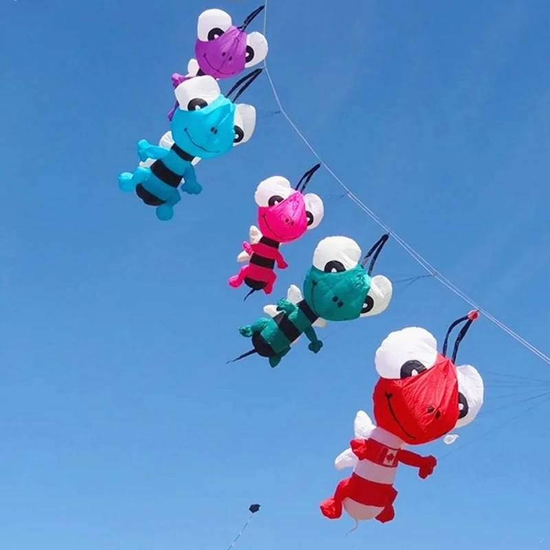 Pipa de abeja 3d colgante grande y suave, pipa de nailon, pipa inflable, juguete para exteriores, calcetín de viento, bandera, pipas gigantes para volar, acquilone para adultos