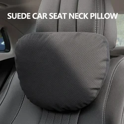 yimoyop Car Neck Pillow Soft Suede With Breathable Hole Headrest Neck Support Vehicle Head Protector Auto Interior Accessories