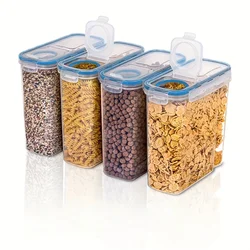 4/2.5L Airtight Cereal Storage Container Moistureproof Insect Proof Rice Bucket Food Storage Box Plastic Transparent Sealed Tank