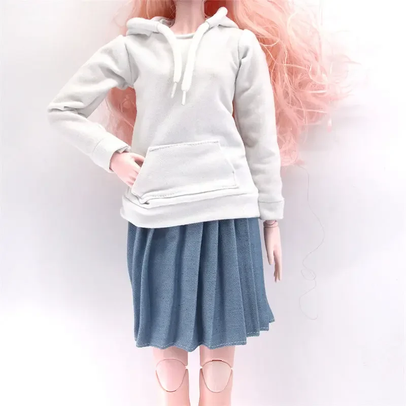 60cm Doll\'s Clothes Accessories 1/3 Bjd Doll\'s Hoodie and Pleated Skirt Suit Girls Dress Up Toys Dollhouse Accessories
