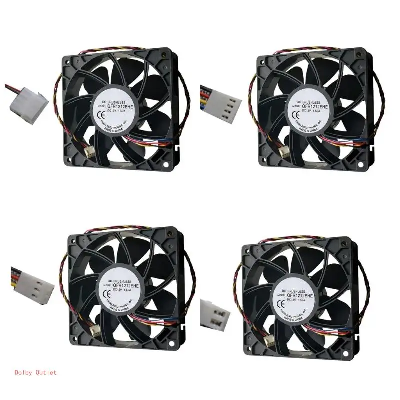 QFR1212EHE 12V 1.5A 12038 120mmx38mm Computer PC Case Fan 12V 1.5A 4000rpm 197.2CFM Brushless Cooling Fan For PC