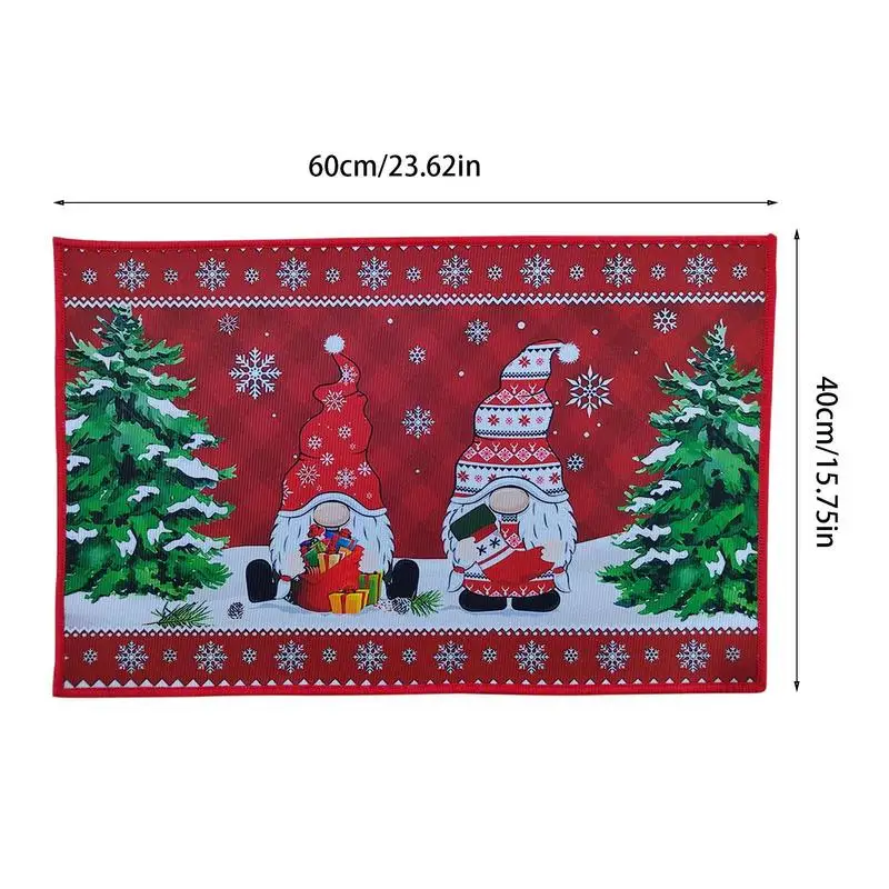 Tapis de bienvenue extérieur Doorvirus de Noël, tapis de sol décoratif lavable, tapis chauffant, accessoires de décoration de fête de Noël, entrée 007