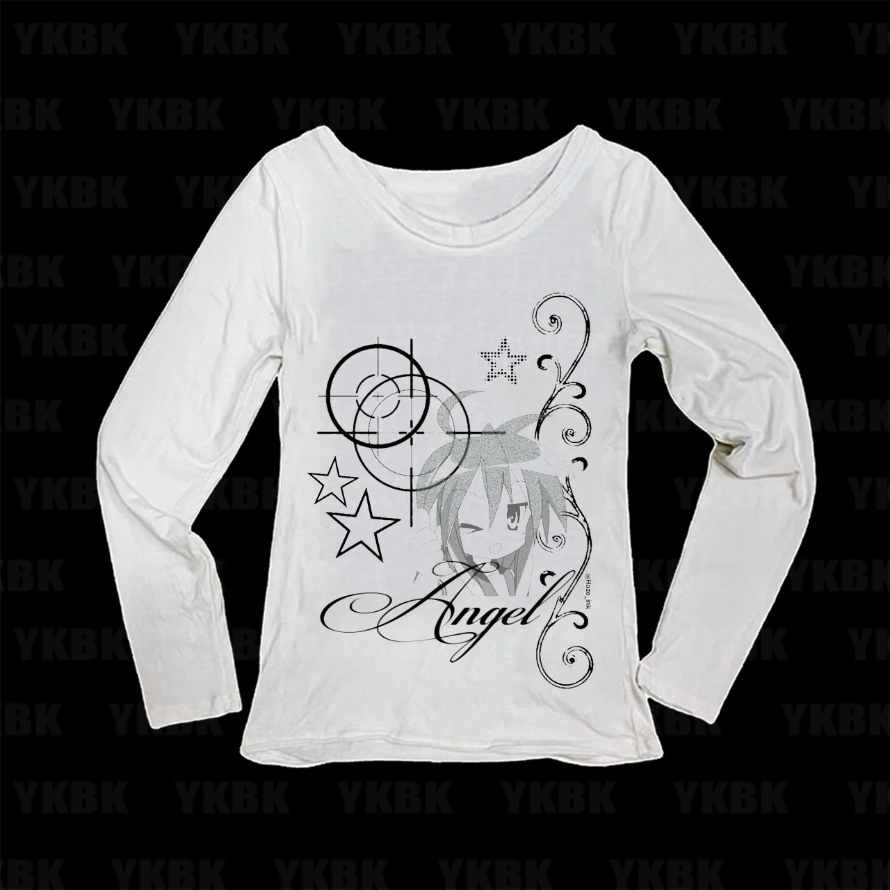 Y2K Angel Print Anime Girl Gothic Streetwear Harajuku Emo Top Vintage Aesthetic Graphic Tee 2024 Autumn Fashion Loose Fit Casual