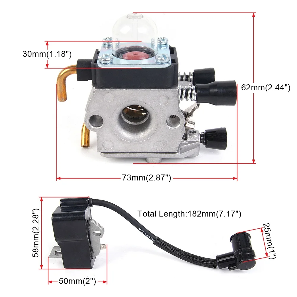 Replacement Carburetor Fits STIHL FS75 FS85 String Trimmer Brush Cutter Engine Carb Repair Replacement Accessories FRG035