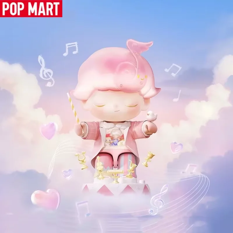 

POP MART DIMOO Dream Melody Series, строительные блоки, слепая коробка, сумка для догадок, игрушки, кукла, милая аниме-фигурка, настольные украшения, подарок для девочки
