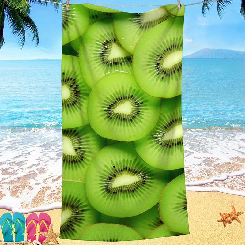 

Beach Towel Kiwi Slice Pattern Sunscreen Windproof Suitable For Swimming Pool Camping Travel Blanket