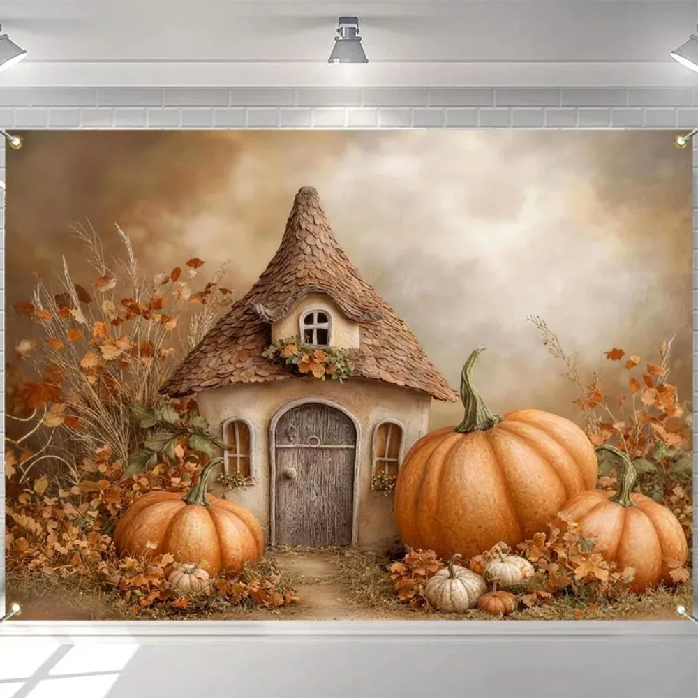 Autumn Mysterious Forest Wonderland Castle Theme Banner Background, Birthday Party, Home Decoration Photography Background Cloth