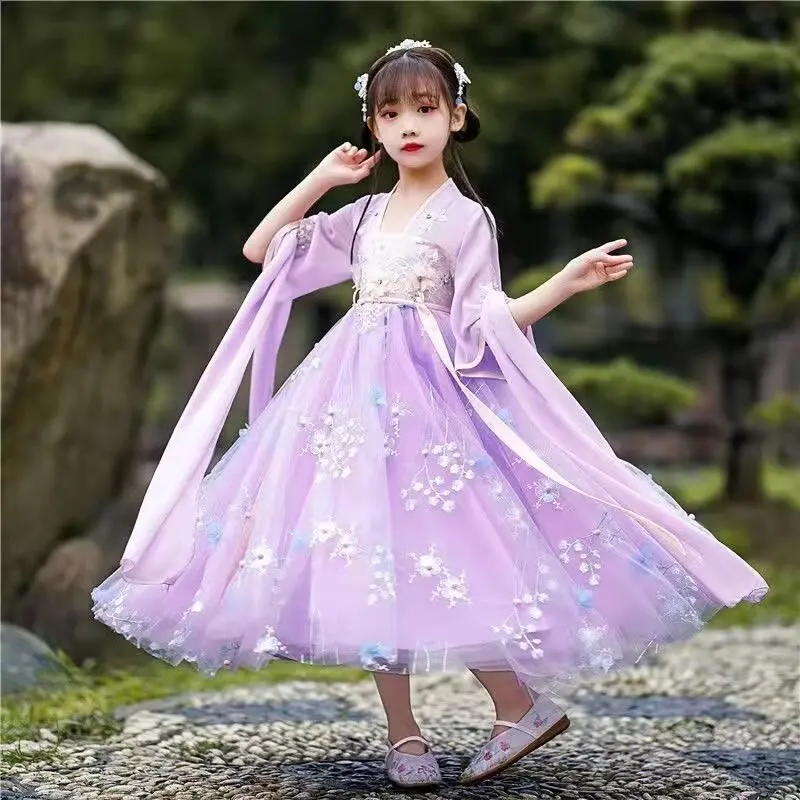 

Children's Hanfu Summer Dress Chinese Style Ancient Tang Dress Little Girl Chiffon Princess Dress Girls' Dress