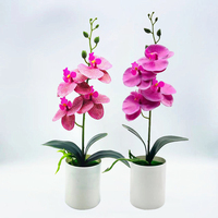 YOMDID Potted Fake Orchid Flower Artificial Plant Excellent UV-resistant Faux Bonsai Outdoor Indoor for Balcony Christmas Decor