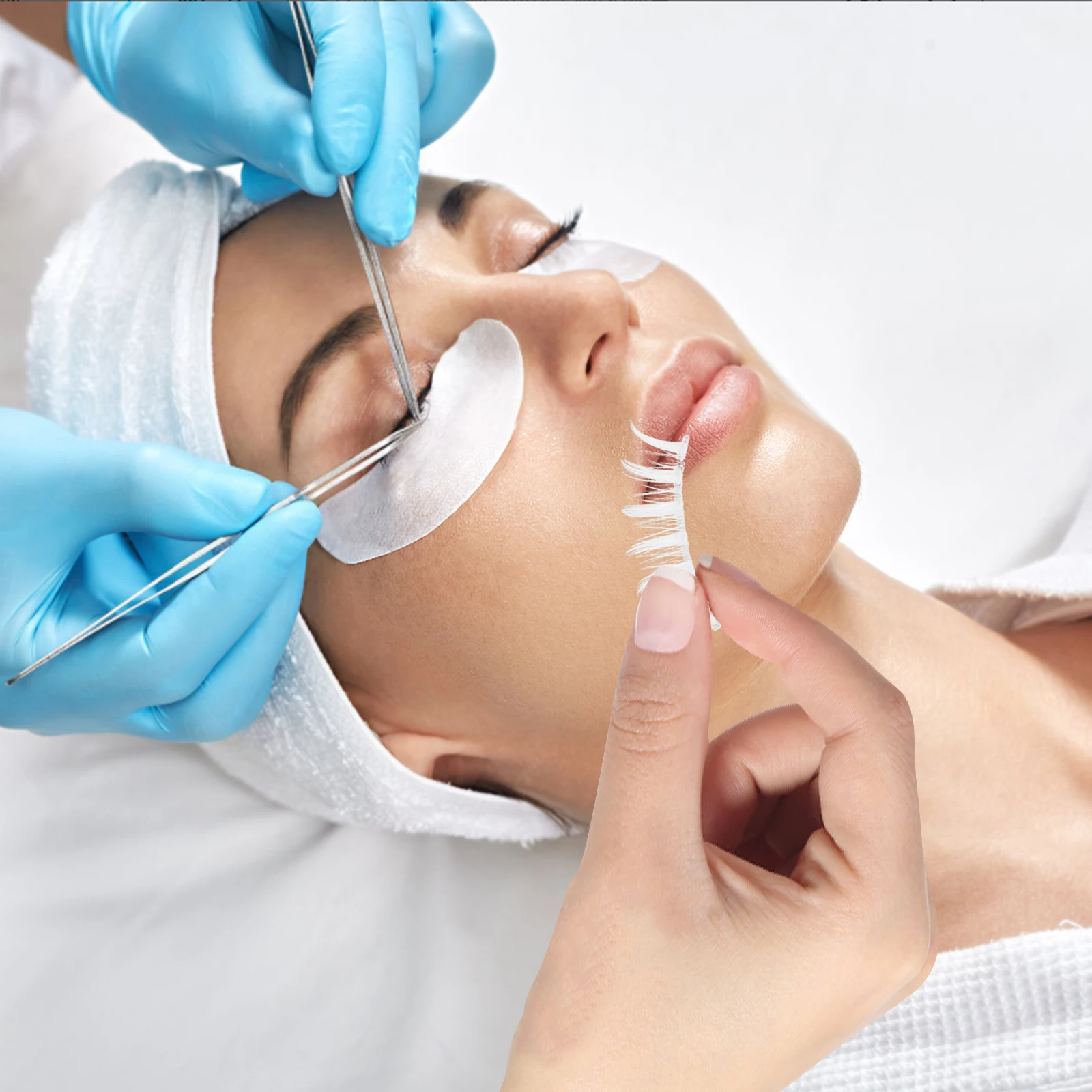 

3Pairs Fake Eyelashes Soft White False Lashes for Halloween Cosplay Party Dramatic Makeup Eyelashes Lightweight Comfortable