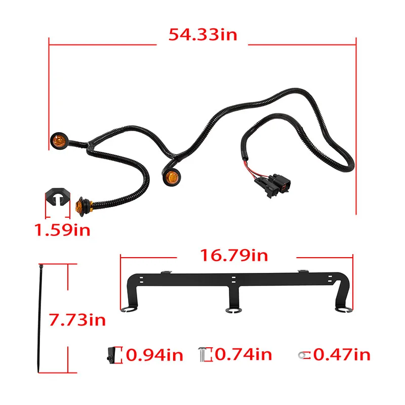 Pre-Runner LED Light Bar Kit Fit for 2007-2018 Jeep Wrangler JK Sport Sahara Rubicon, Waterproof Safe Nighttime Auxiliary Light