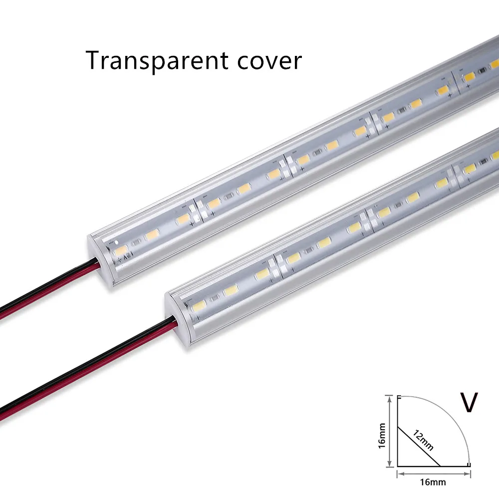 1-20 sztuk sztywny pasek LED DC12V 50CM 20 cali SMD5730 36LEDs w kształcie litery V płaska kanał aluminiowy LED sztywny pasek do wnętrz