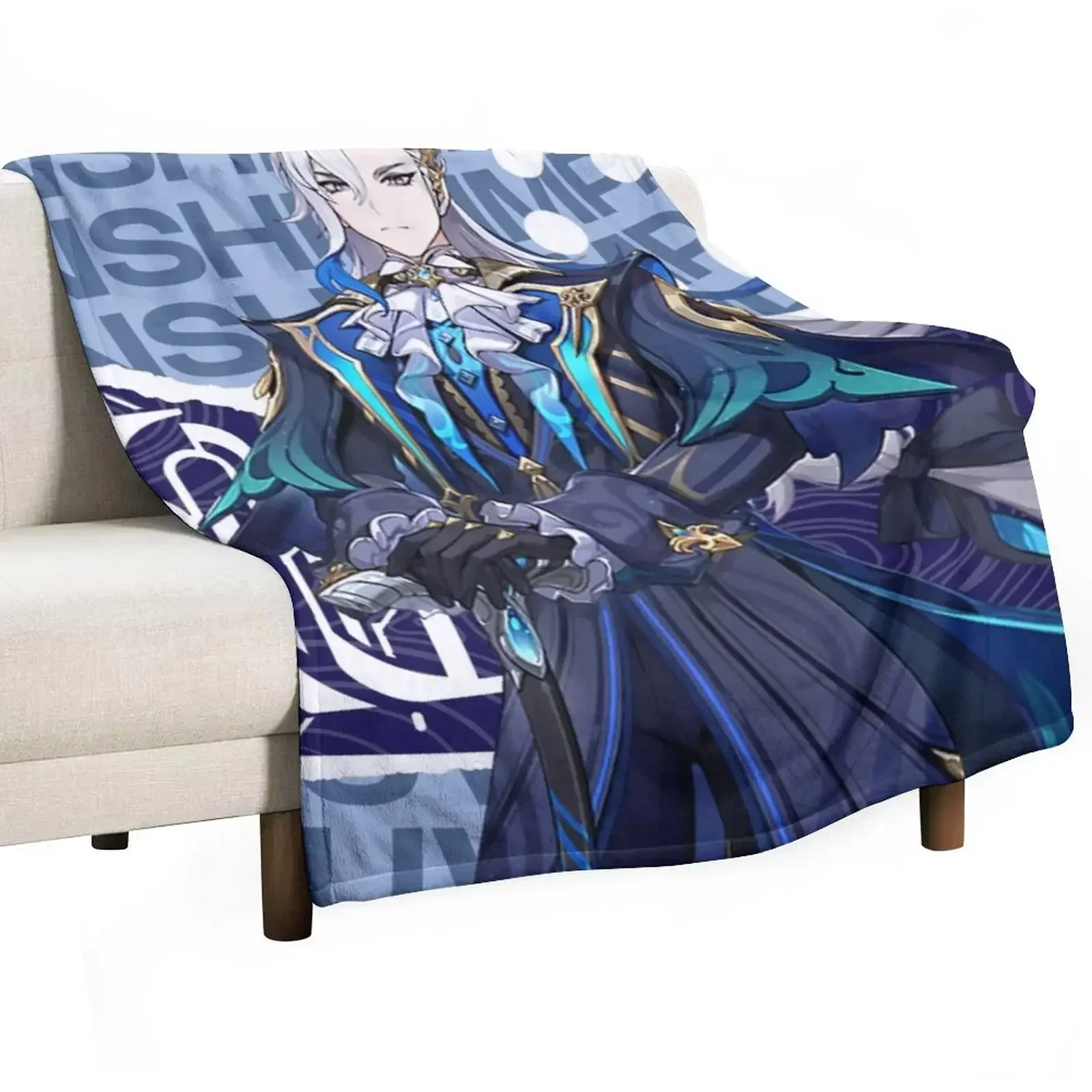 Genshin Impact Throw Blanket, Flag of Genshin Impacto, Julgamento Interessante, Praia, Presente Engraçado