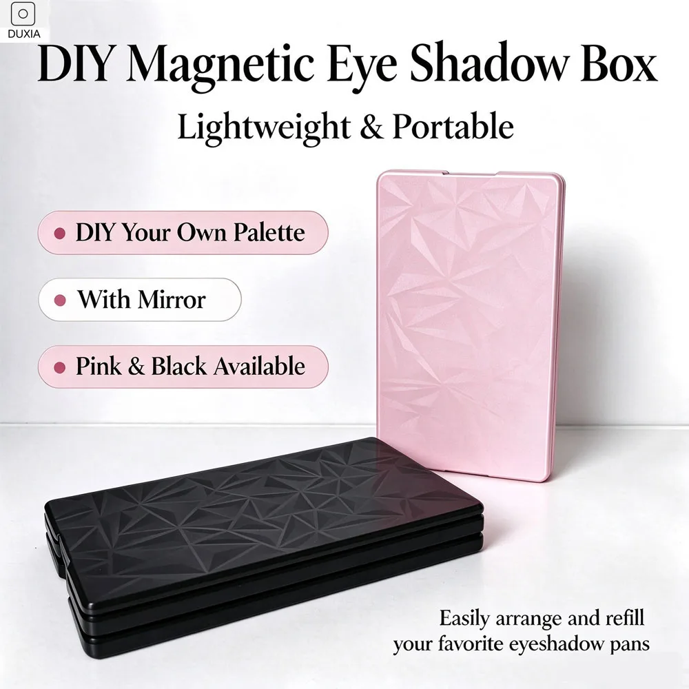 DIY Empty Magnetic Makeup Palette Diamond Geometric Texture Refillable Eyeshadow Blush Palette Portable Custom Storage Case