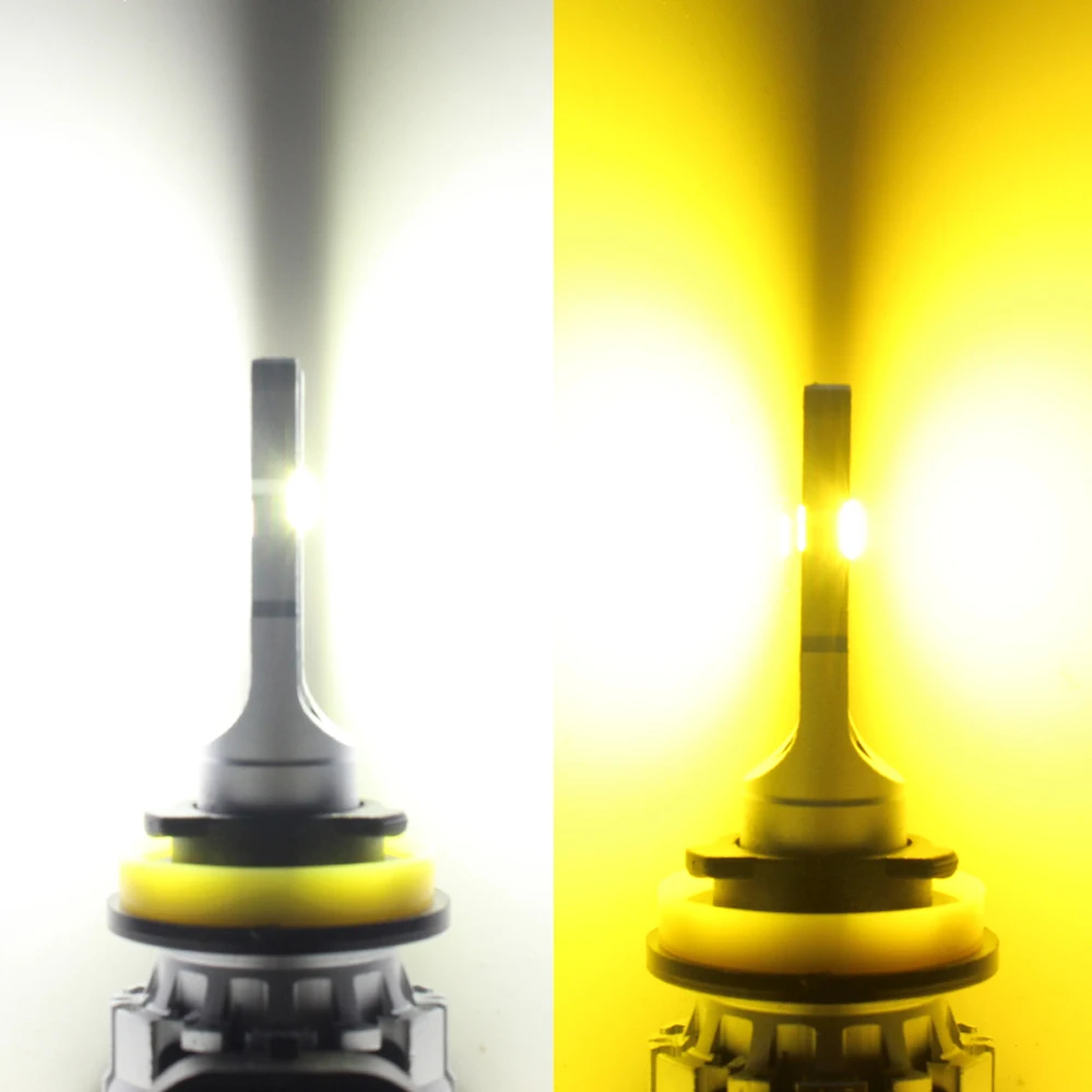 BMTxms 2 قطعة الأبيض الأصفر المتعرج H8 H11 9005 9006 H10 9145 LED الضباب الخفيف لتويوتا فورد هيونداي كيا هوندا سوزوكي OB DRL لمبة