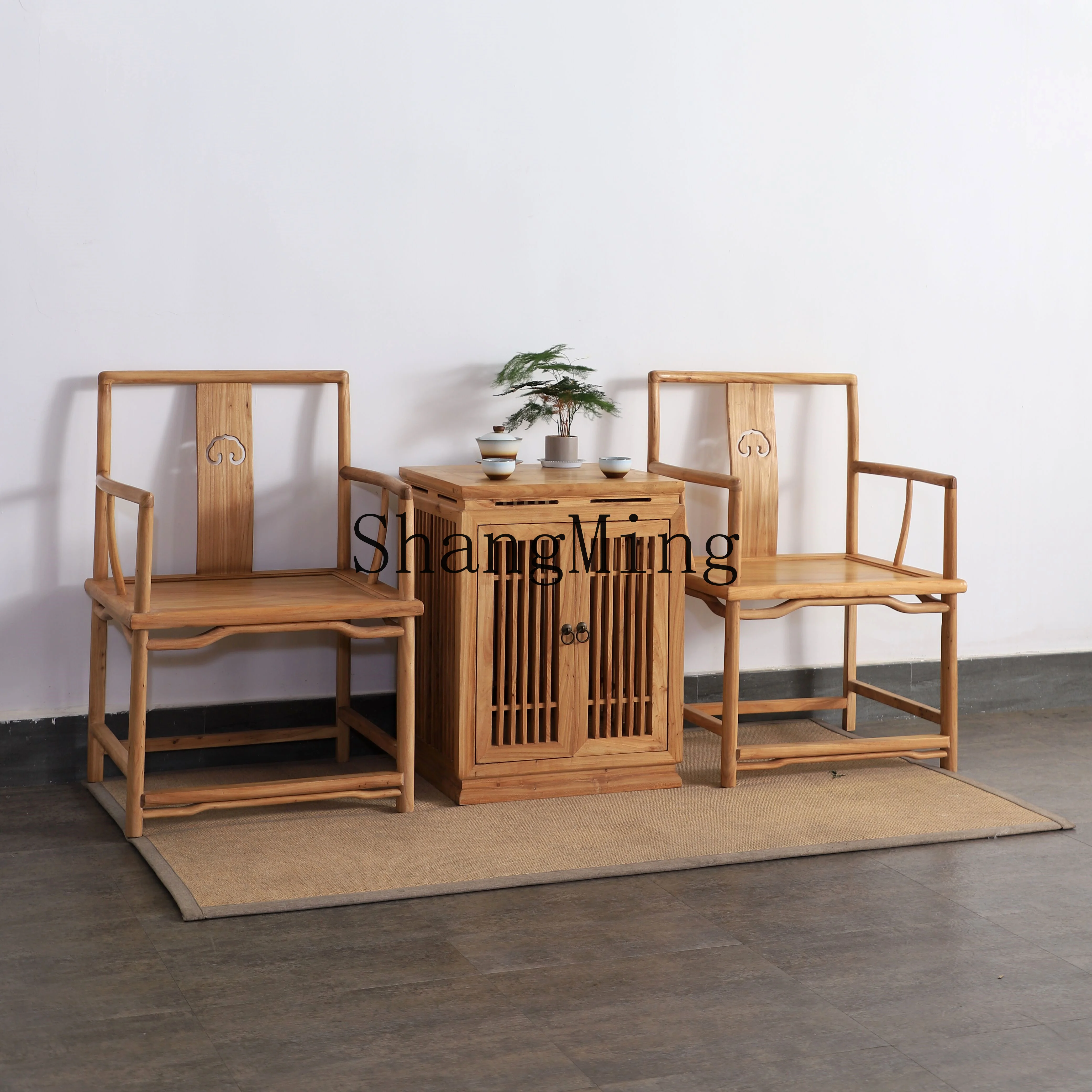 

CL New Chinese Zen Taishi Chair Solid Wood Leisure Three-piece Set Coffee Table Reception Combination Chair