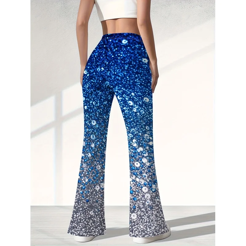 Printed flared pants for teenagers aged 7-16, suitable for daily street wear and suitable for all seasons.