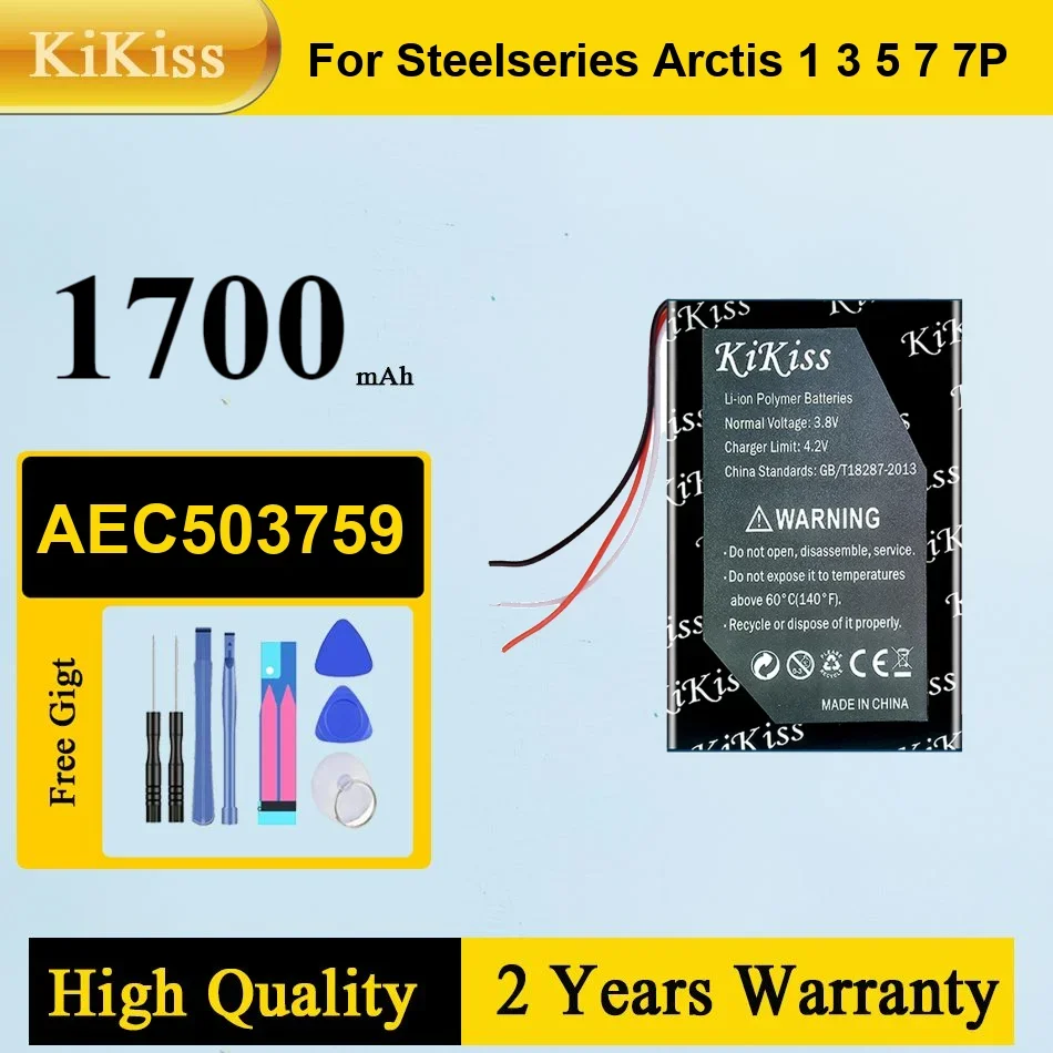 

1700Mah Kikiss Battery AEC503759 For Steelseries Arctis 1 3 5 7 7P Arctis1 Arctis3 Arctis5 Arctis7 Arctis7p