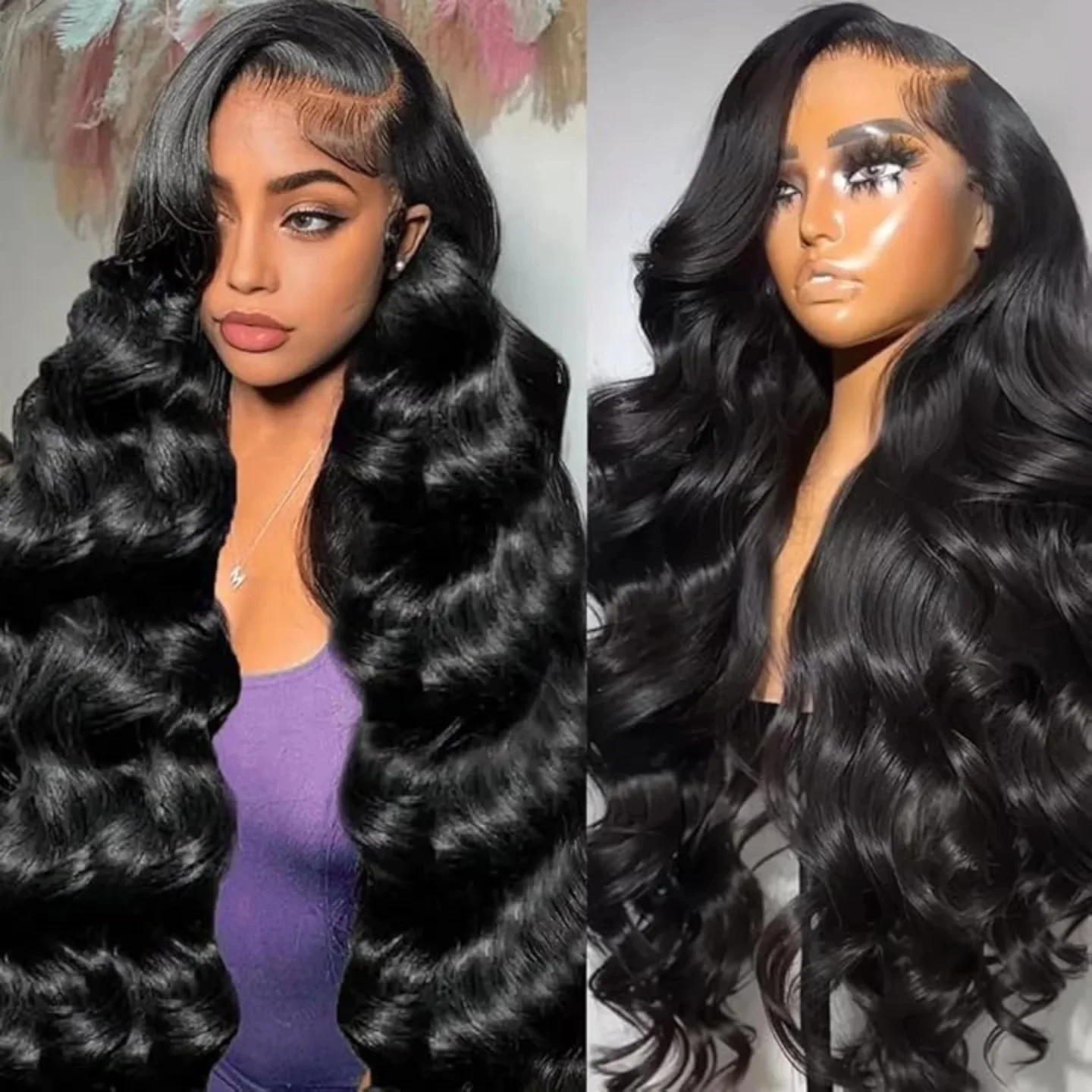 

13x6 Hd Body Wave Lace Frontal Human Hair Wigs 250 Density Transparent Lace Front Wig Pre Plucked Brazilian Wigs For Black Women