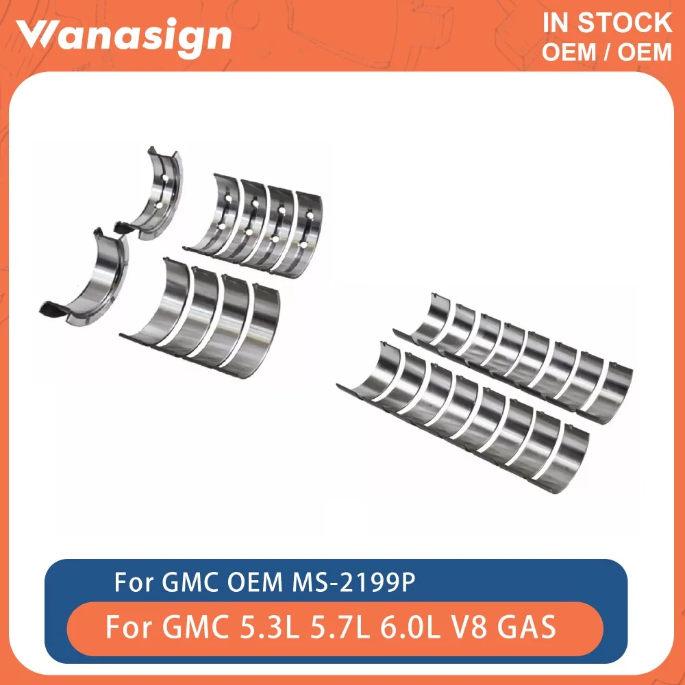 

Engine Main Bearing & Connecting Rod Bearing Set Fit 4.8 5.3 5.7 6.0 6.2 L For Chevrolet GM 4.8L 5.3L 5.7L 6.0L 6.2L V8 GAS