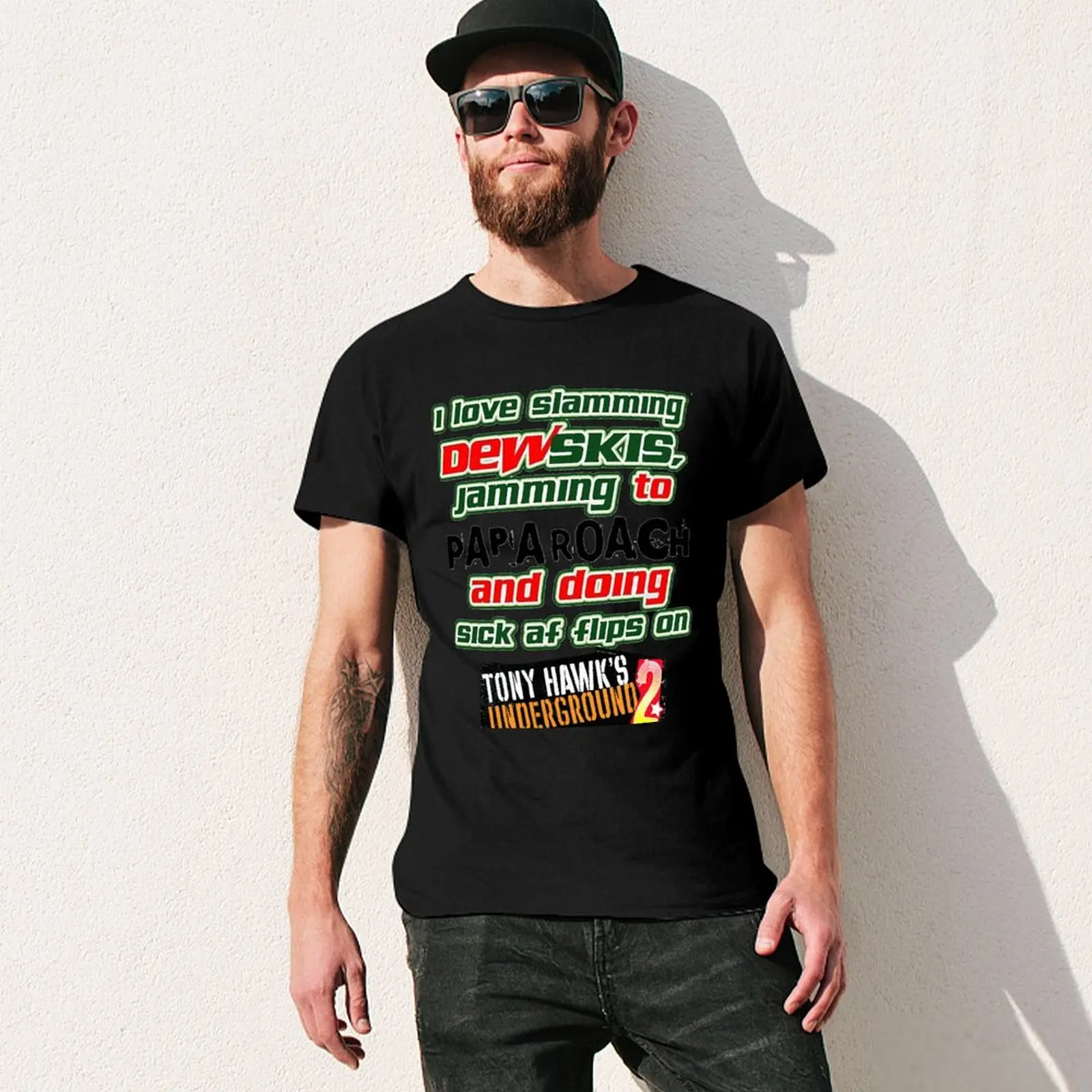 I Love Slamming Dewskis Jamming To Papa Roach And Doing Sick Af Flips On Tony Hawk’s Underground. Es T-Shirt - view 3