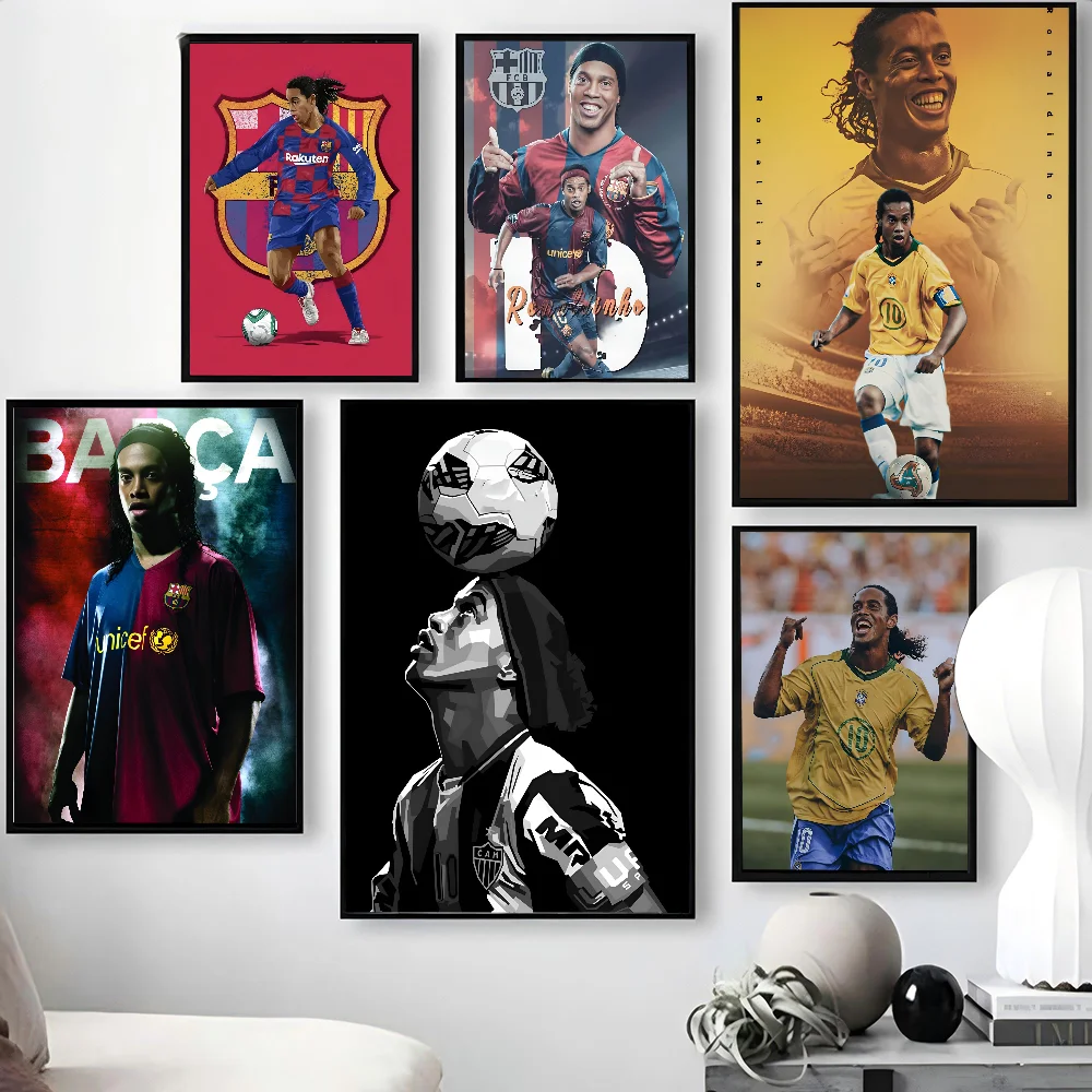 1PC Ronaldinho Sport Football Star Poster Poster Stampa di carta Casa Soggiorno Camera da letto Ingresso Bar Caffetteria Decorazione della pittura artistica