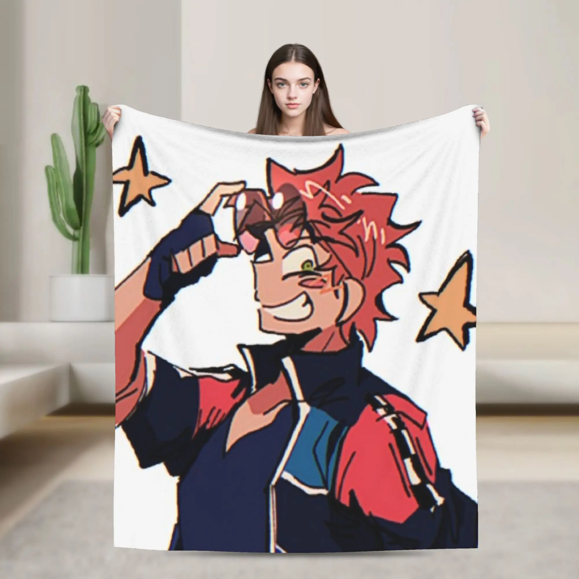 Benny Jackpot Crash Course Eddie Flannel Blanket Winter  Soft Throw Blanket for Boy Girl  Trend Bedspread Sofa Bed Cover