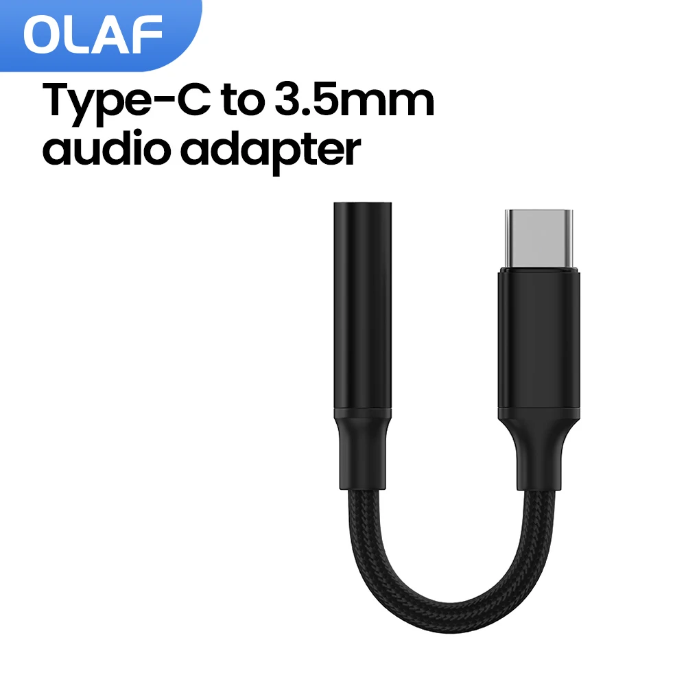 Olaf Type C To 3.5 mm Aux Adapter 3 5 Jack Audio Cable for Huawei Xiaomi Redmi POCO Sumsang 3.5MM Aux adputer for PC iPhone 15