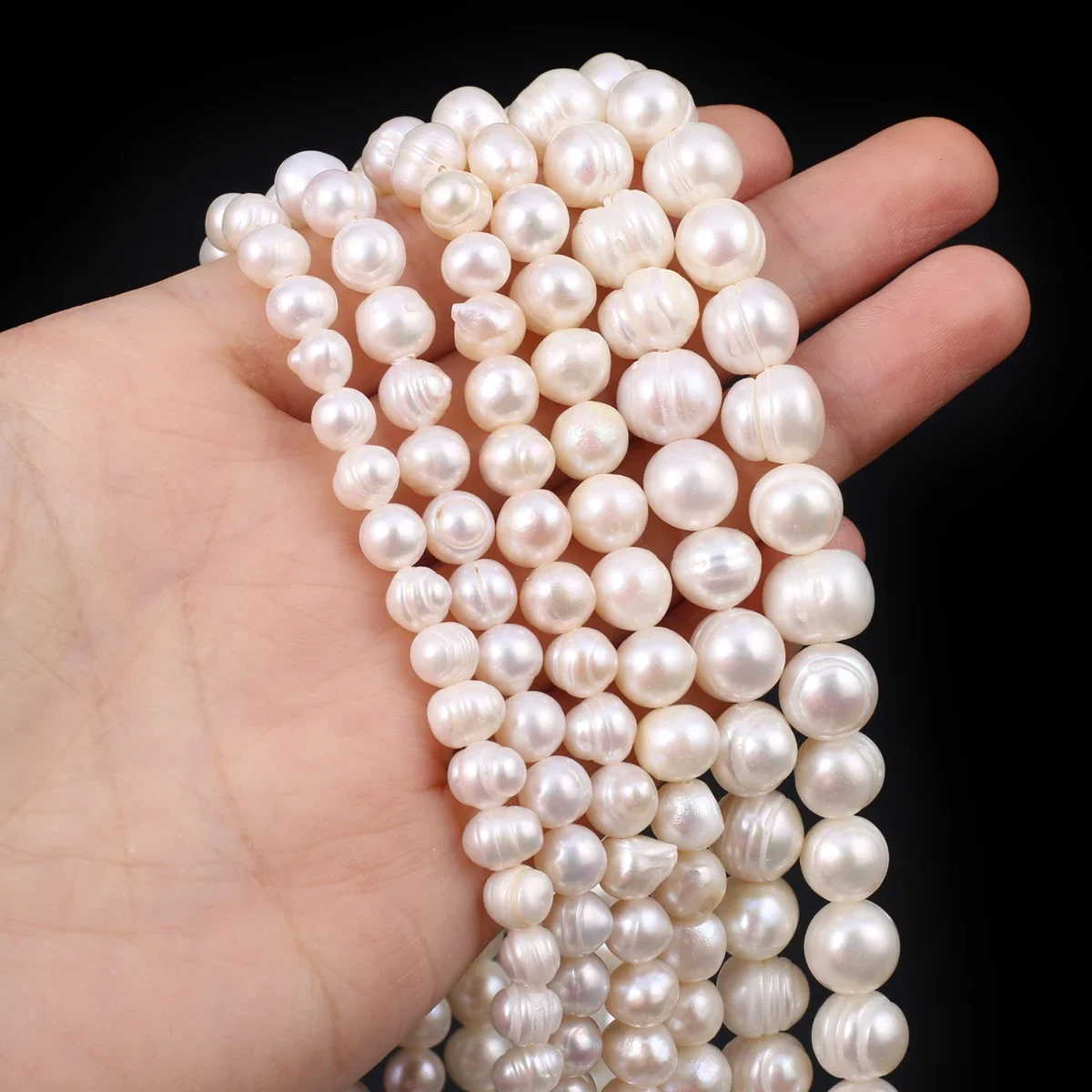 A Natural Freshwater Pearl Beads Round Shape Spacing Isolation Loose Beaded for Jewelry Making DIY Bracelet Necklace Accessories