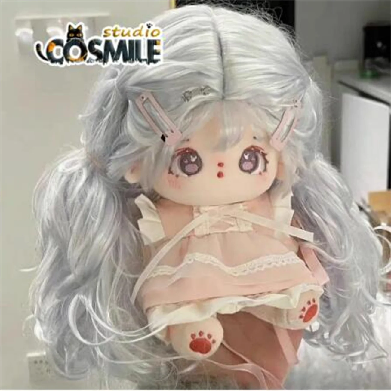 

Cosmile No Attributes Idol Star Mermaid Princess Tea Ice Blue Long Hair Wig Stuffed Plushie 20cm Plush Toy Doll Body Toy Sa XY