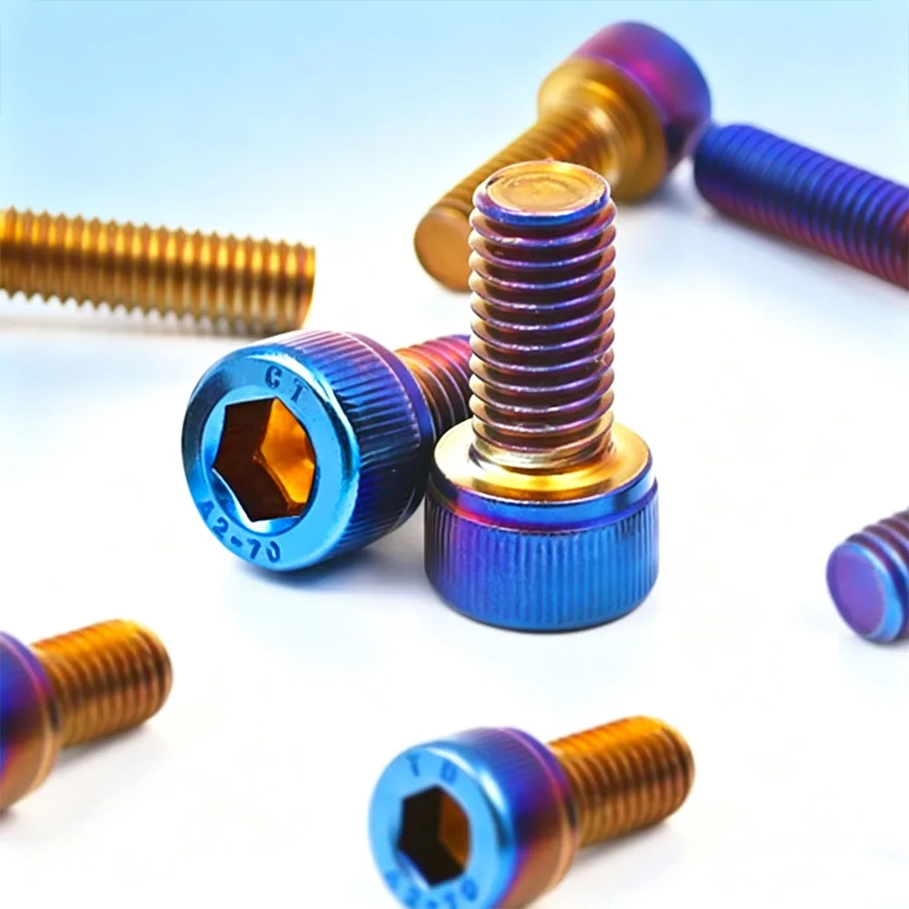 DIN912 Titanium‑Blue Plated Allen Cap Head Bolts M4‑M10 Stainless Steel for Motorcycle Bike Car DIY