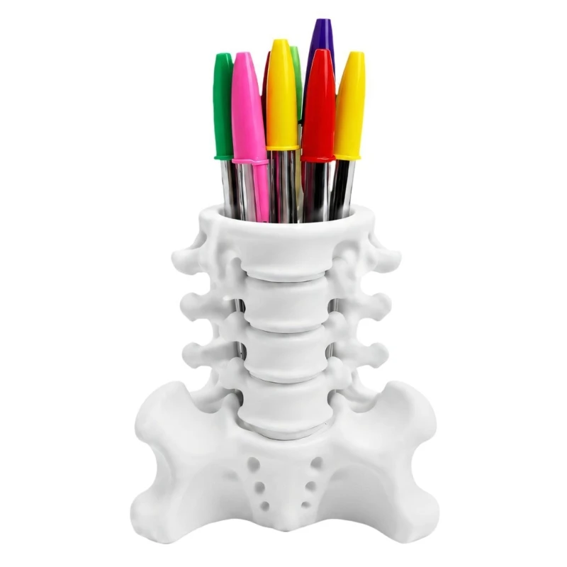 Creative Desk Pen Holders With Spine 3D Printed Pencil Organizers With Open Top Storage for Office Workspaces and D2RC
