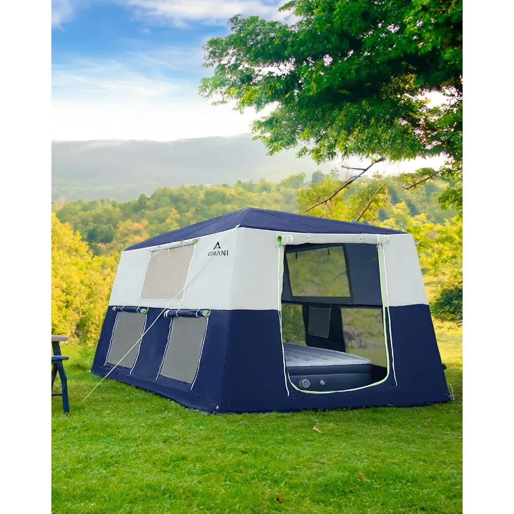 

Inflatable Tents for Camping, Portable 6 Person Blow Up Air Tent, Waterproof Windproof Easy Setup Large Family Tent