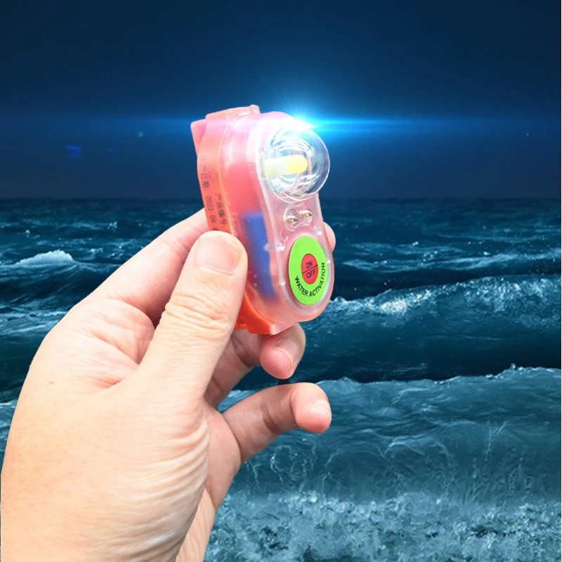 For Adult Child Survival Gear LED Seawater Activated Life Jacket Light Self Lighting Safety Vest Accessory Waterproof Plastic