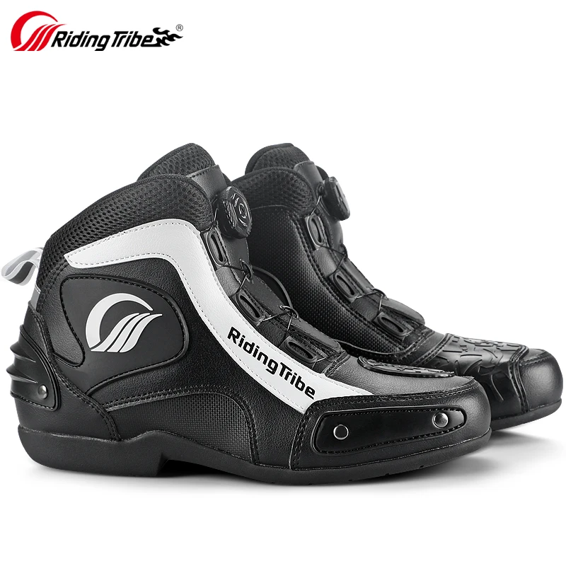 Motorcycle Boots Motocross Racing Shoes Microfiber Leather Anti Collision Off-Road Motorbike Cycling Men Women Sport Boot A017