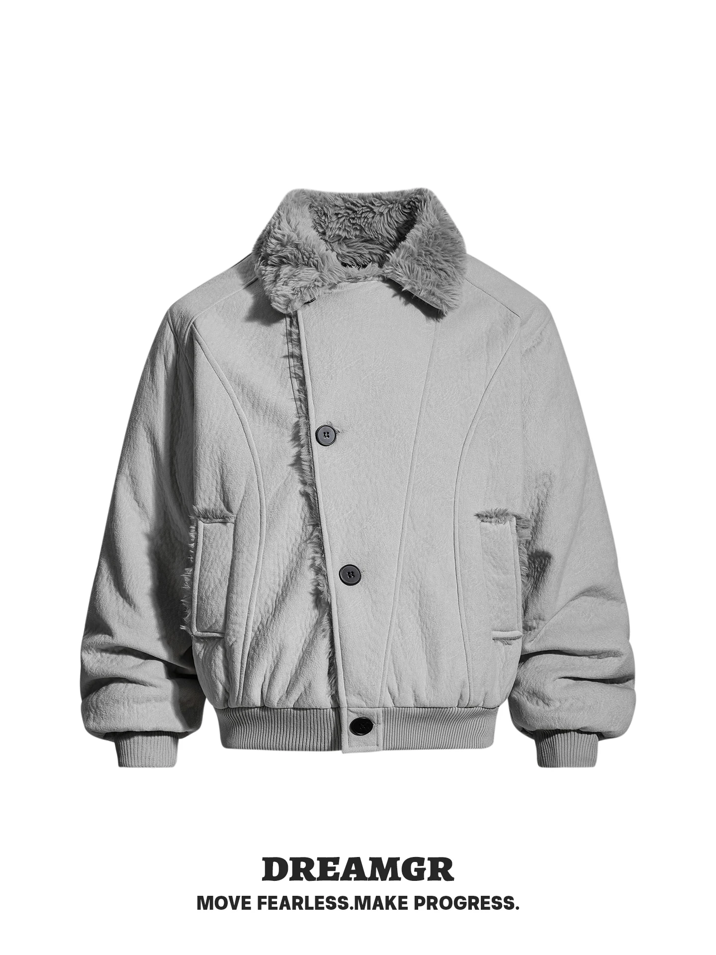 

American Sle Thiened Jaet with Fur Collar ex Loose Fit Warm Cotton Outerwear Youth Faion Casual Long Sve Coat