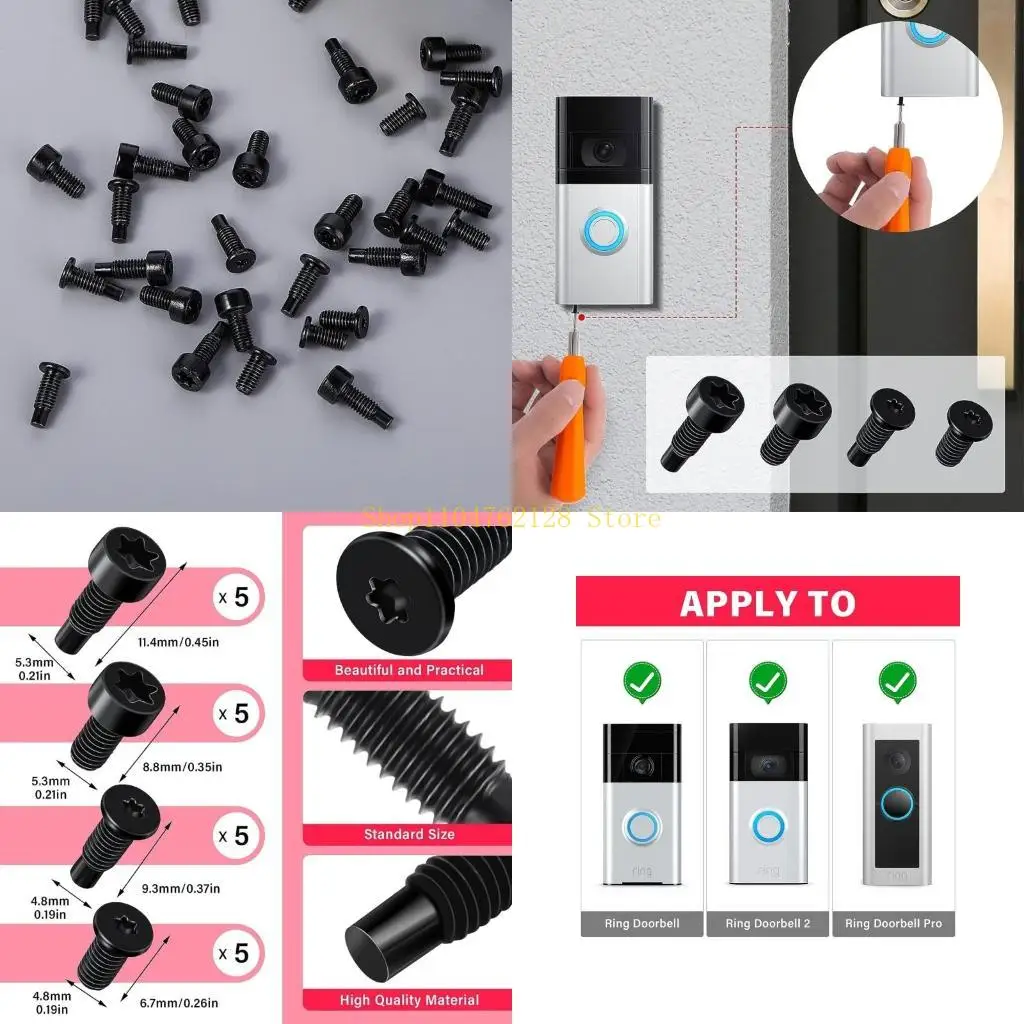 Профессиональные-винты-дверного-звонка-20-шт-Уставные-замены-винты-безопасности-запасная-часть-дверной-звонок-для-видео-для